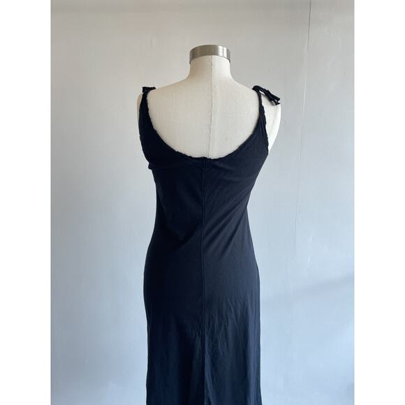 Vtg 90's BEAUTIFUL PEOPLE Black Slip Dress Sz Large Minimal Subversive Designer - Picture 6 of 8